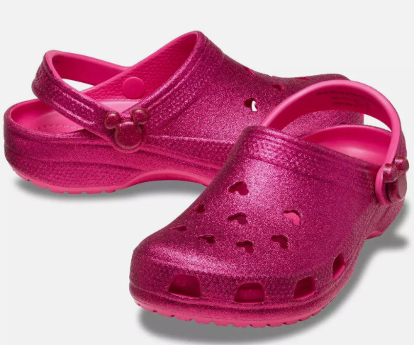 Crocs Disney Parks Pink Glitter Mickey Icon Clogs for Adults M5/W7
