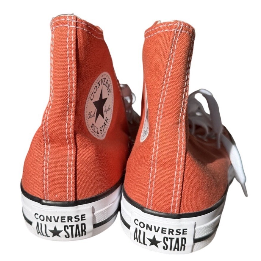 Converse High Top Orange Sneakers Chuck Taylor All Star Shoes Unisex W 6.5 M 4.5