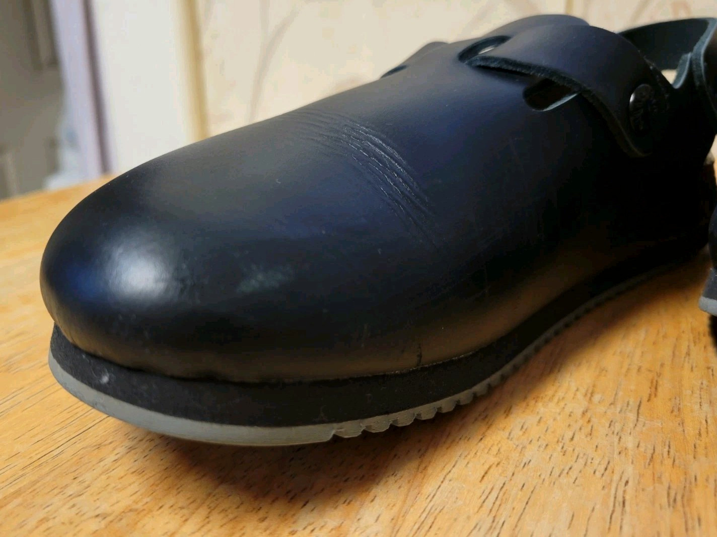 Birkenstock Tokio Pro Super Grip Black Leather Adjustable Strap Clogs Size 37
