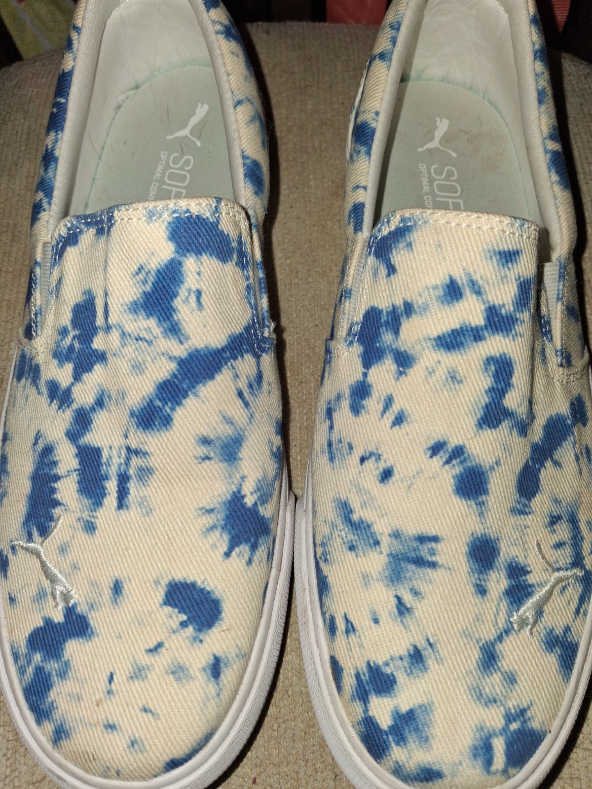 Puma Tie-Dye Navy & White Slip-On Sneakers / Shoes – Women SZ 9