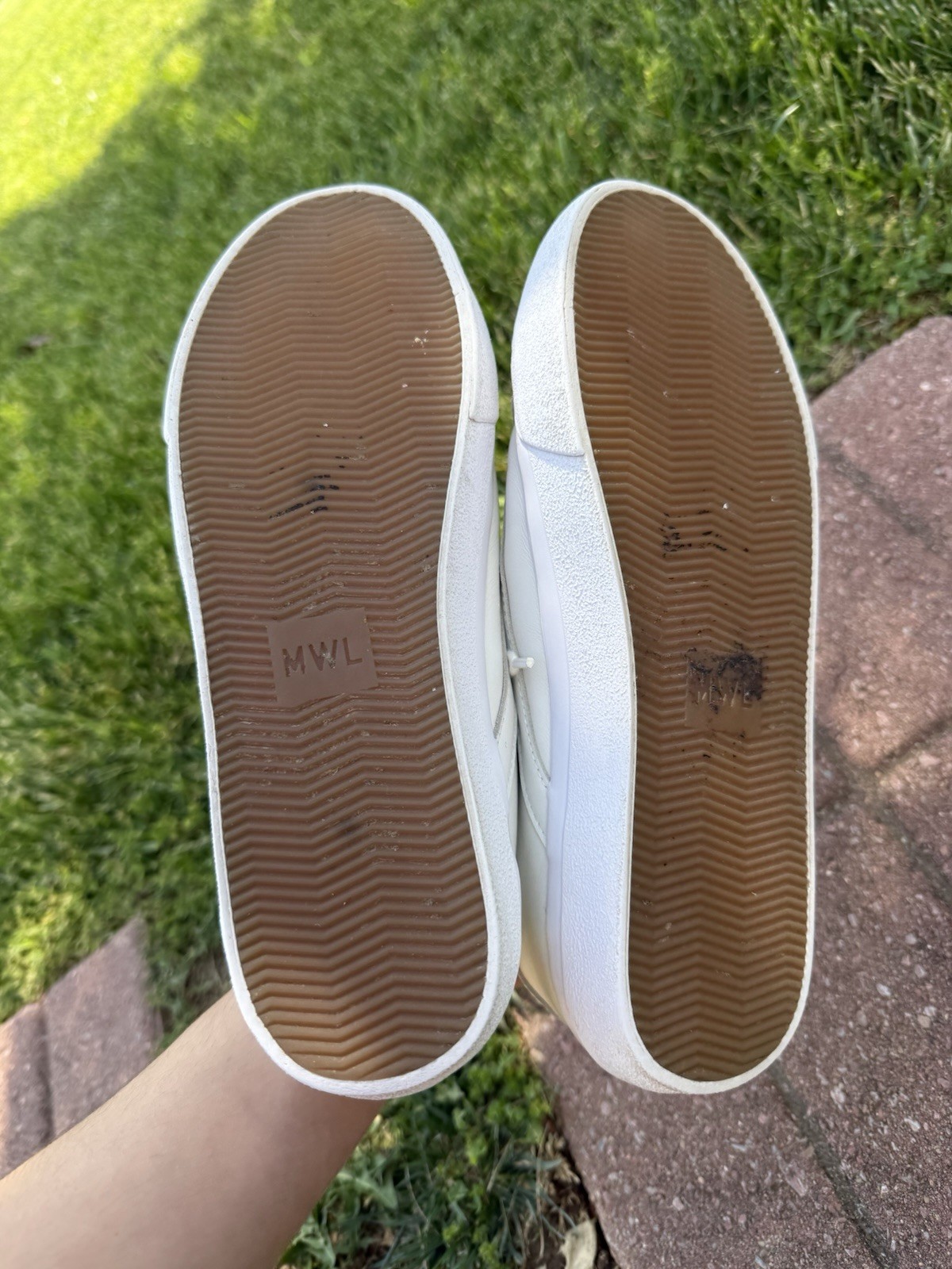 Madewell White Sidewalk Low Top 100% Leather Classic Streetwear Sneakers Size 8