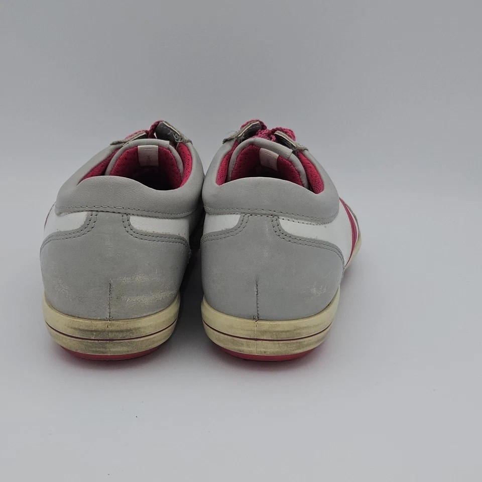 ECCO Women’s Golf Shoes Size 37 US 7 Gray Pink Lace Up Casual Comfort Flats