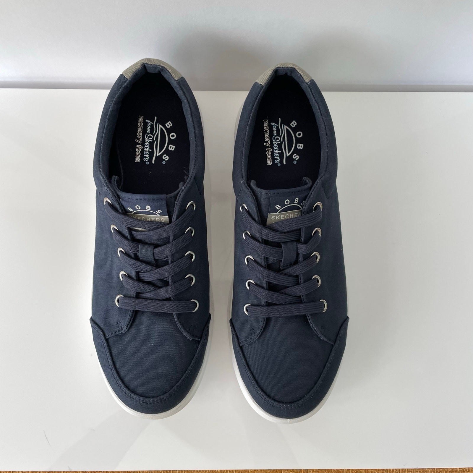 BOBS from Skechers Preppy Sz 7 Womens Slip On Sneaker Navy Blue NWOT Cloth
