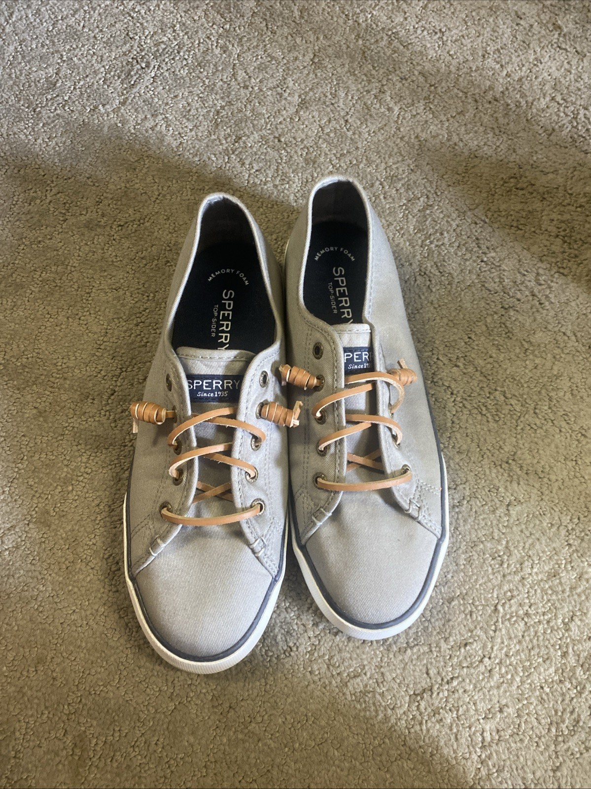 Sperry Top Spider Memory Foam Size 8 Gray. STS95729 New without tags #R