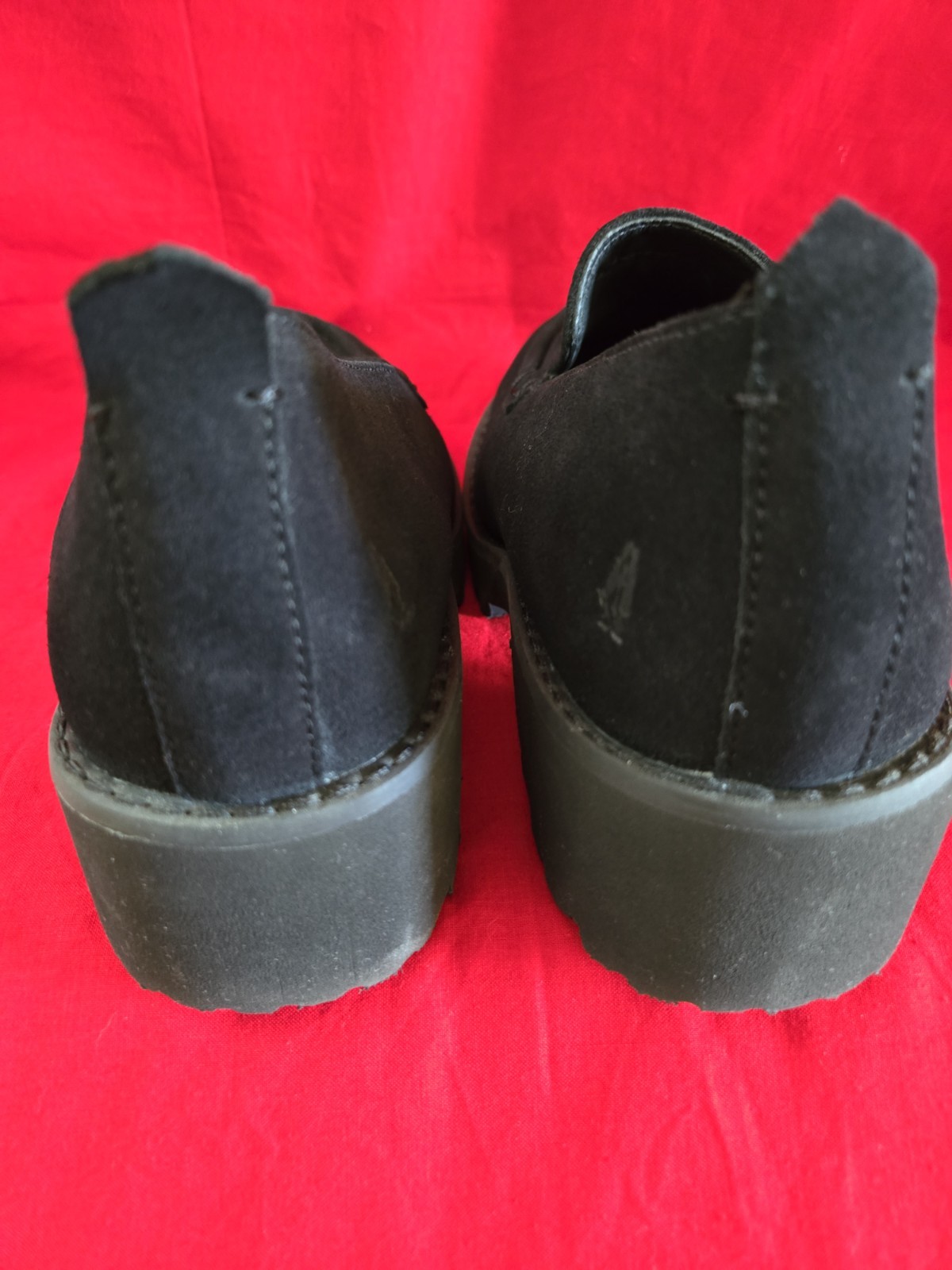 Hush Puppies Suede Loafer Block Heel Women’s Sz Wide 8 Comfort Style