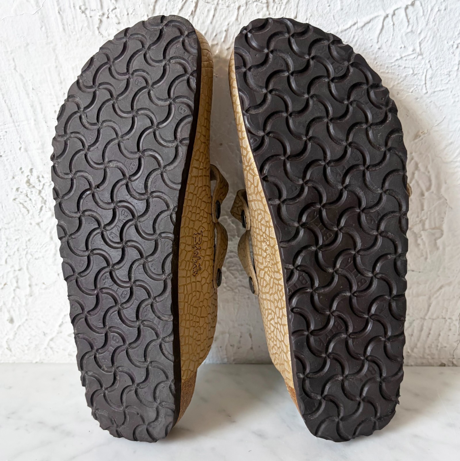 Birki’s Birkenstock Dorian Gold Metallic Crackle Clogs EU 40 US L9 M7 Germany