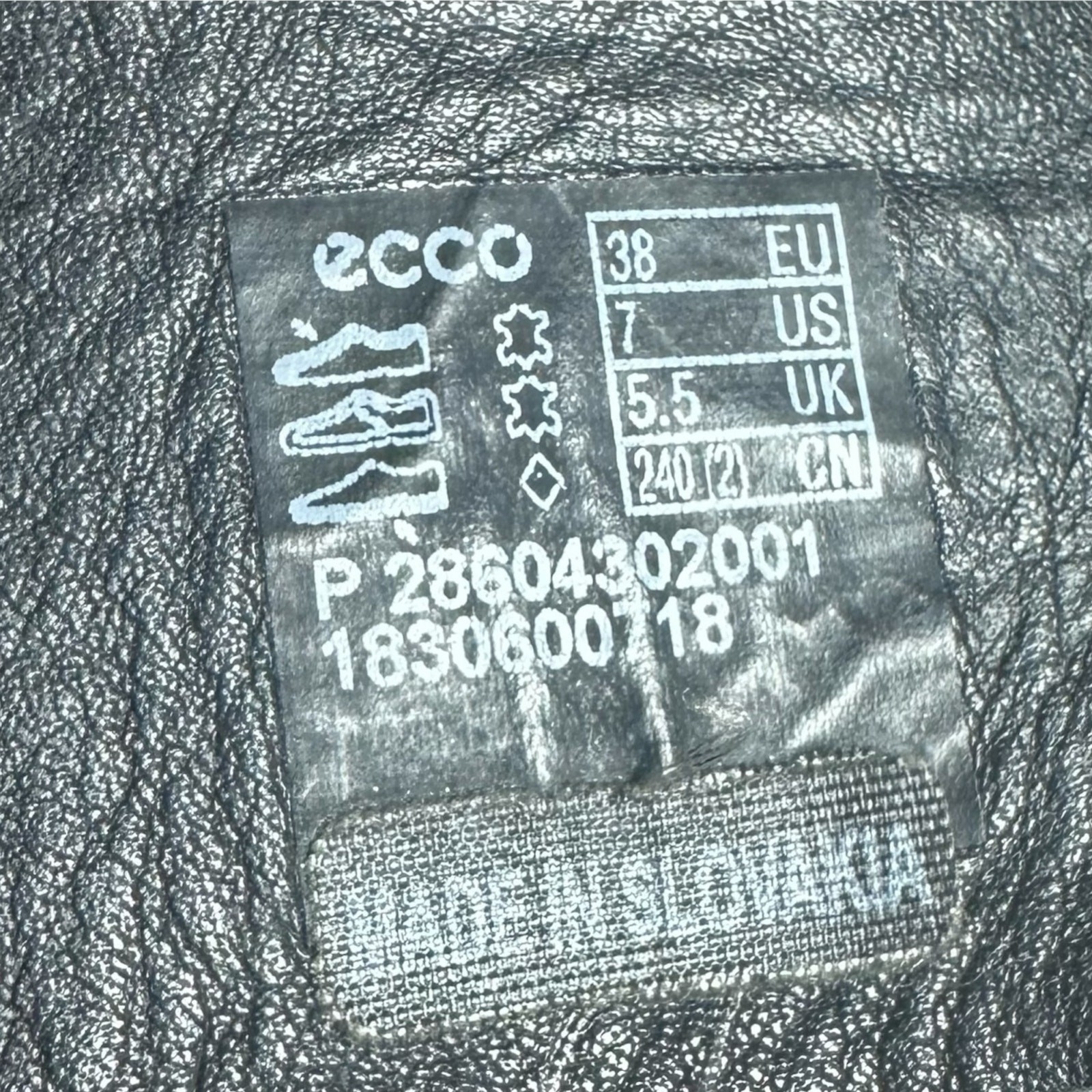 Ecco Skyler Mary Jane Black Leather Wedges Size 38 US 7 comfort hook and loop
