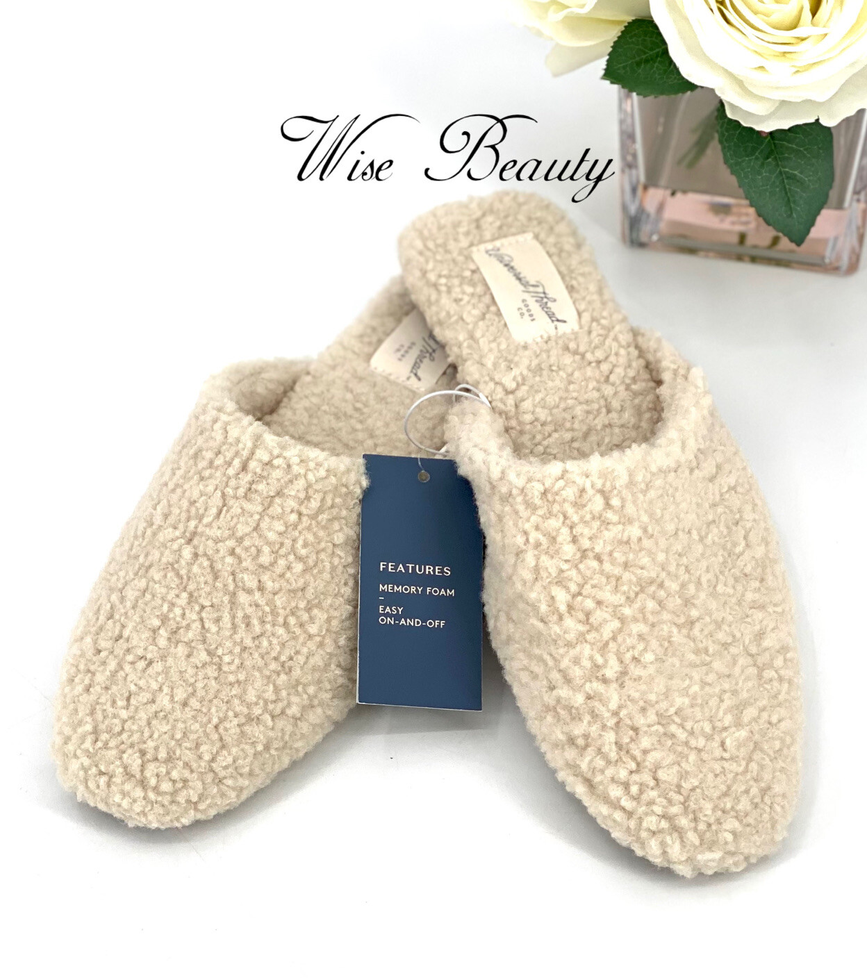 Universal Thread Sherpa Mules Women’s Size 9.5 Shoe Slip On Flats Memory Foam