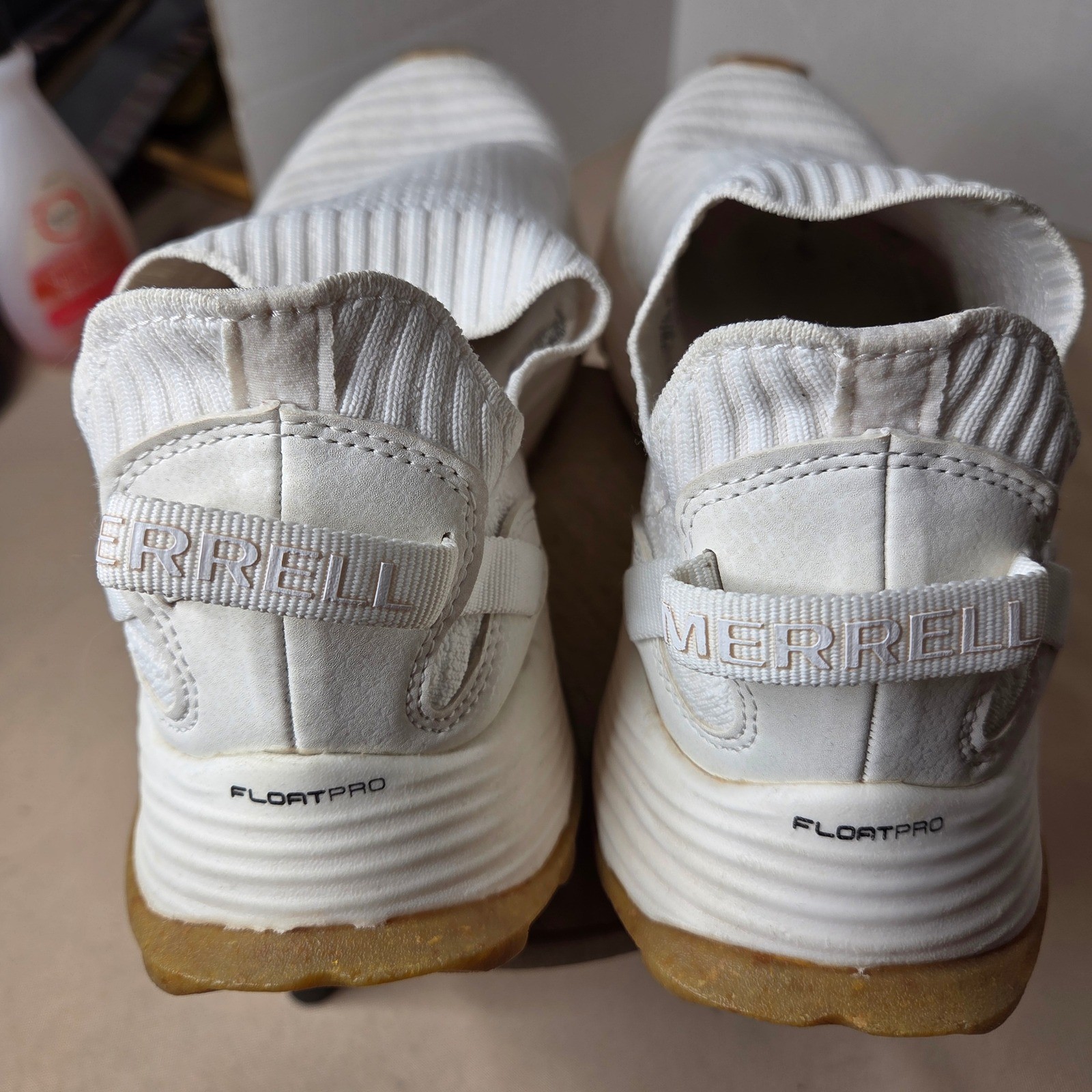 Merrell Embark Knit Moc White Slip On Sneakers FloatPro Vibram Sole Womens 9