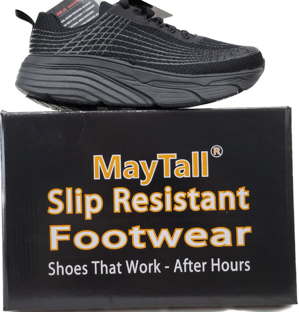Women Shoes Work Black Safety Toe Composite Slip Resistant SR Mesh MayTall 2603