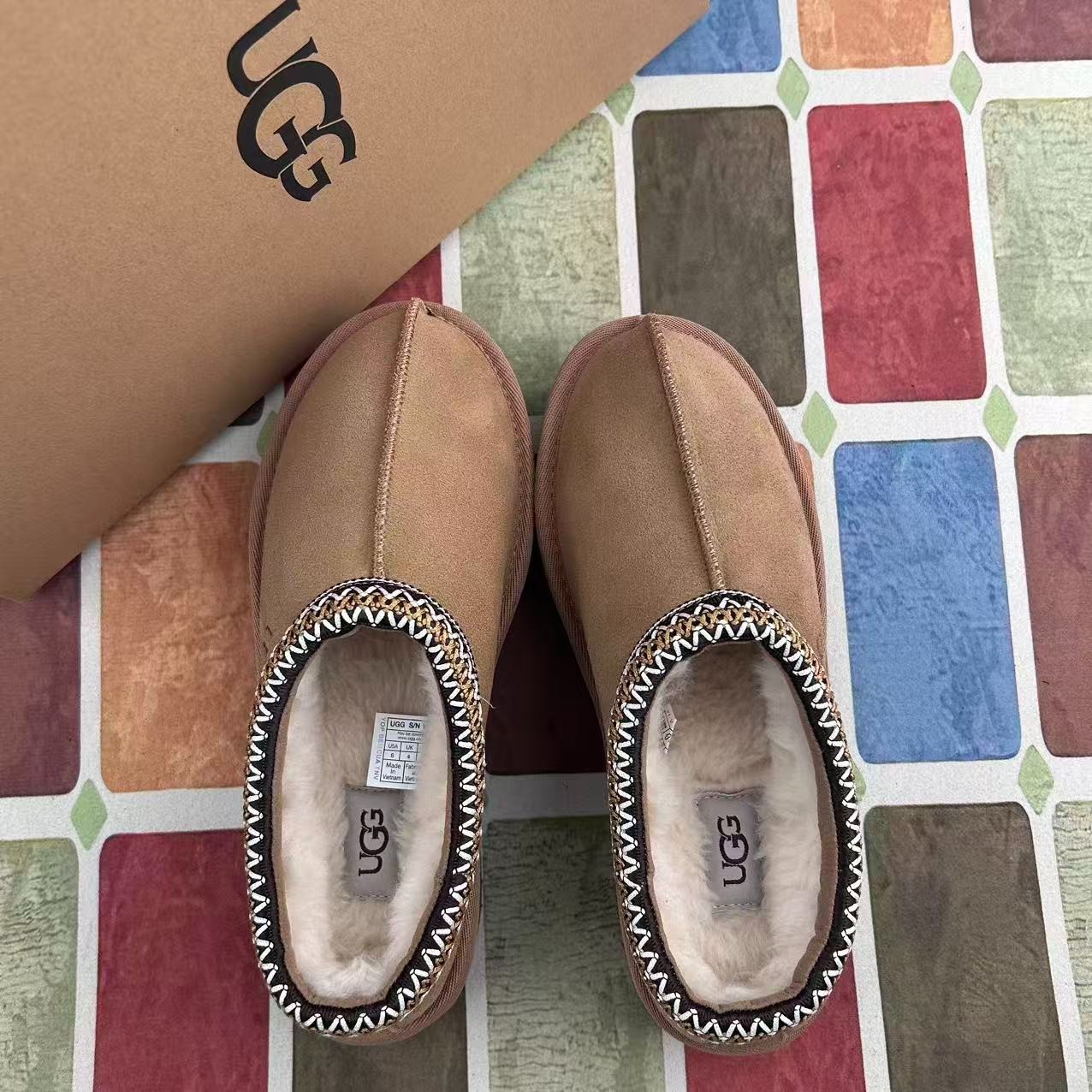 UGG Tasman II Women’s Shoes Chestnut Suede Upper Wool Slippers with Box US 6-11