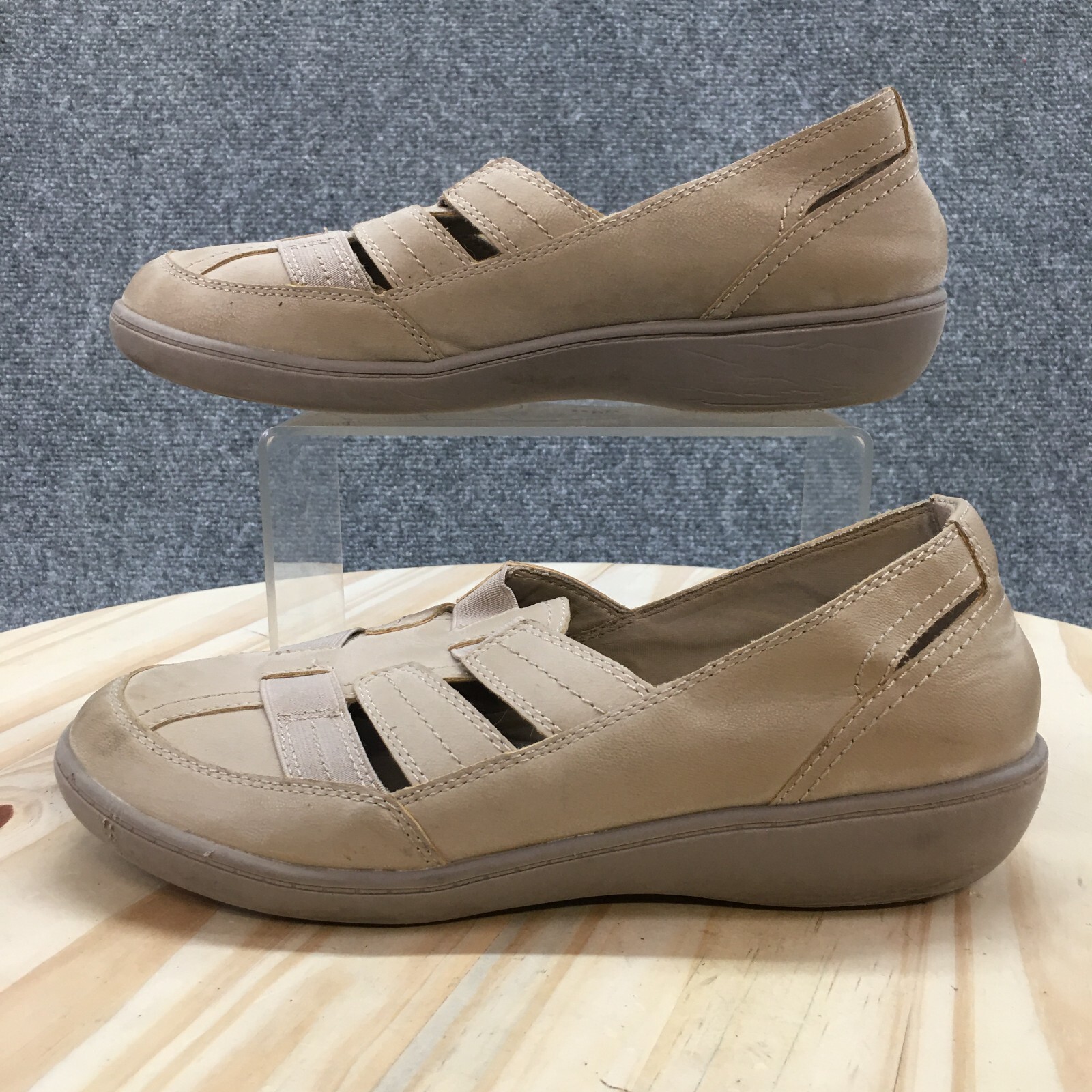 Bass Shoes Womens 9M Silliant Fisherman Brown Slip On Casual Comfort Wedge Heels