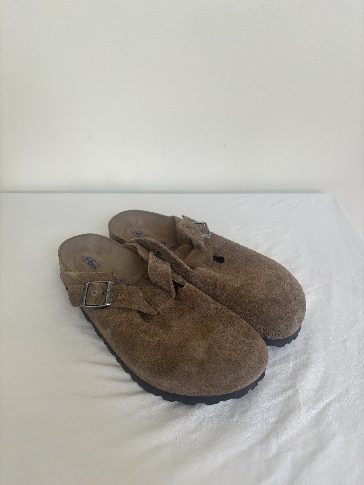 Birkenstock Boston Clogs Brown Suede Size 8 Eu39 Narrow Fit Soft Footbed