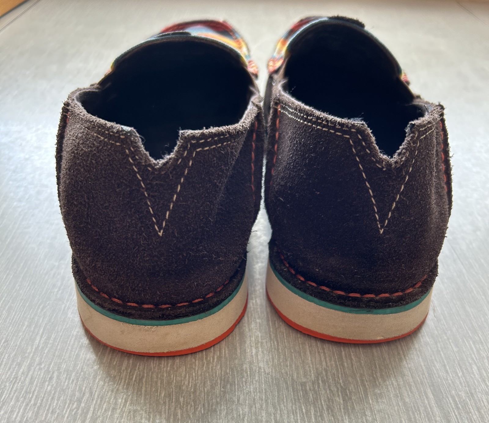 Ariat Cruisers Chocolate Boho Aztec Saddle Blanket Sunset Shoes 9B
