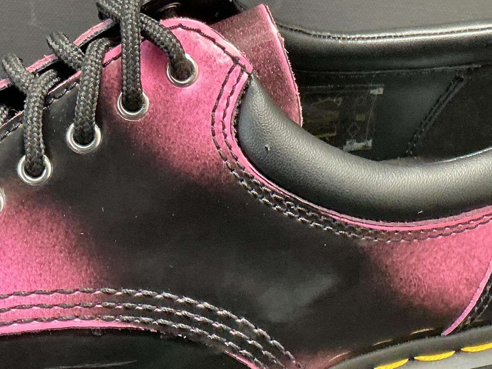Dr. Martens 8053 Arcadia Leather Quad Platform Shoes Sz 10W/9M Black/Pink *NWD*