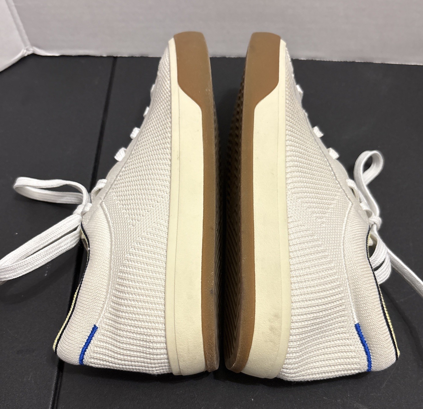 ROTHY’S Casual Shoes Womens Size 6 The Lace Up Blonde Cream Sneakers NO INSOLES