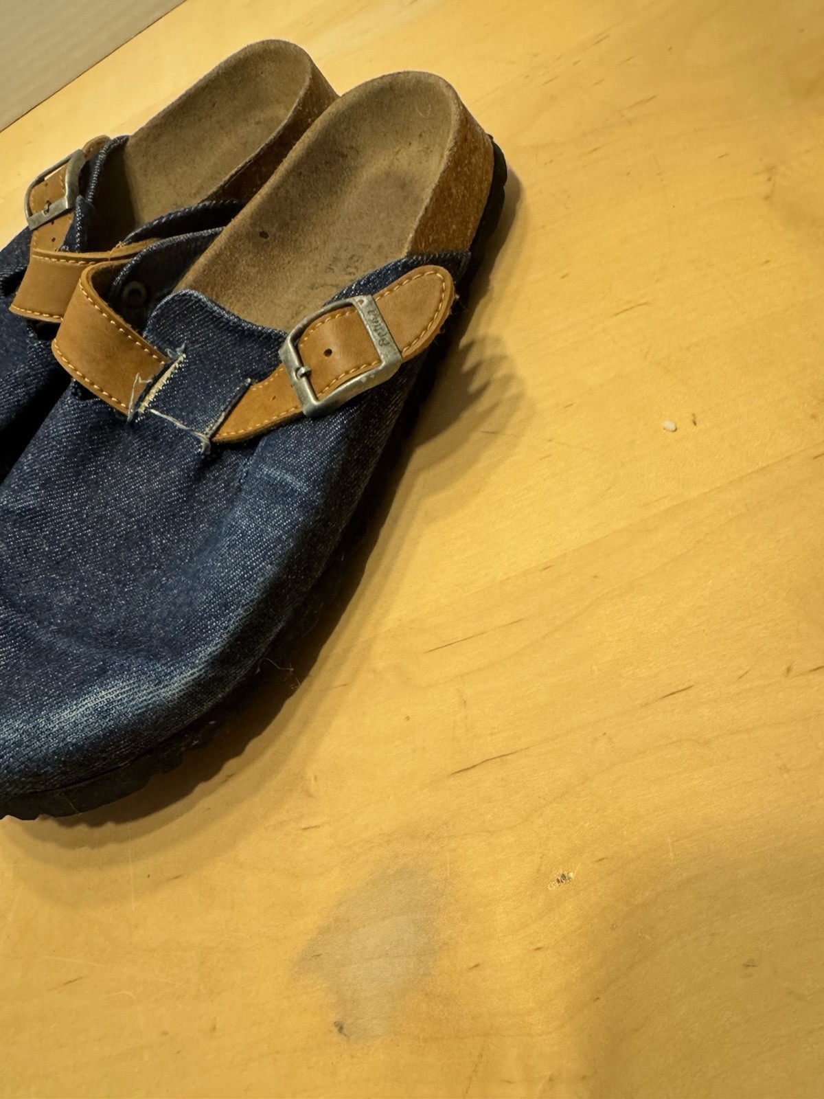 Birkenstock Betula Wm’s Blue Canvas Comfort Clogs Cork Footbed BuckleEU 39 US 8