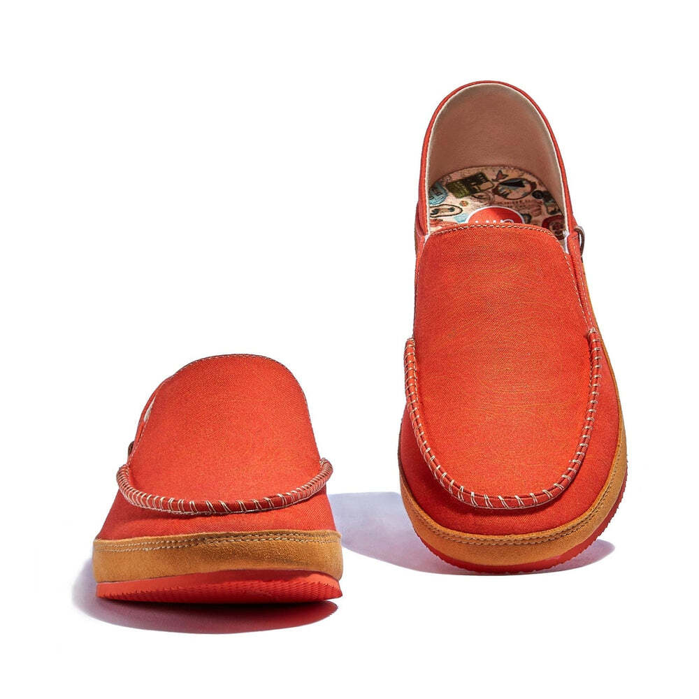 UIN Women’s Espadrilles Canvas Upper Casual Shoes (Formentera 2 -Sunset Red)