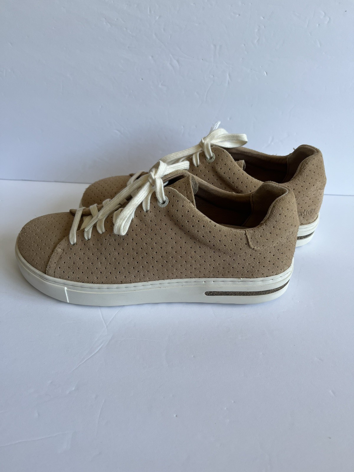 Birkenstock Bend Low Suede Embossed Leather Sneaker Beige Tan US Women’s 8 NEW