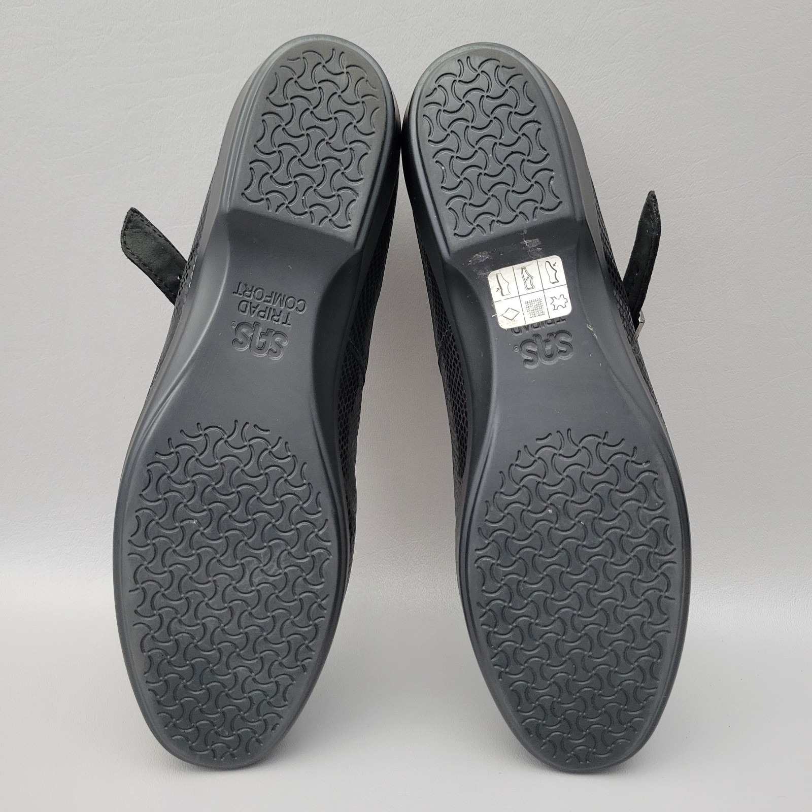 SAS Maria Black Leather Mary Jane Comfort Shoes Snake Print Womens Size 9 N