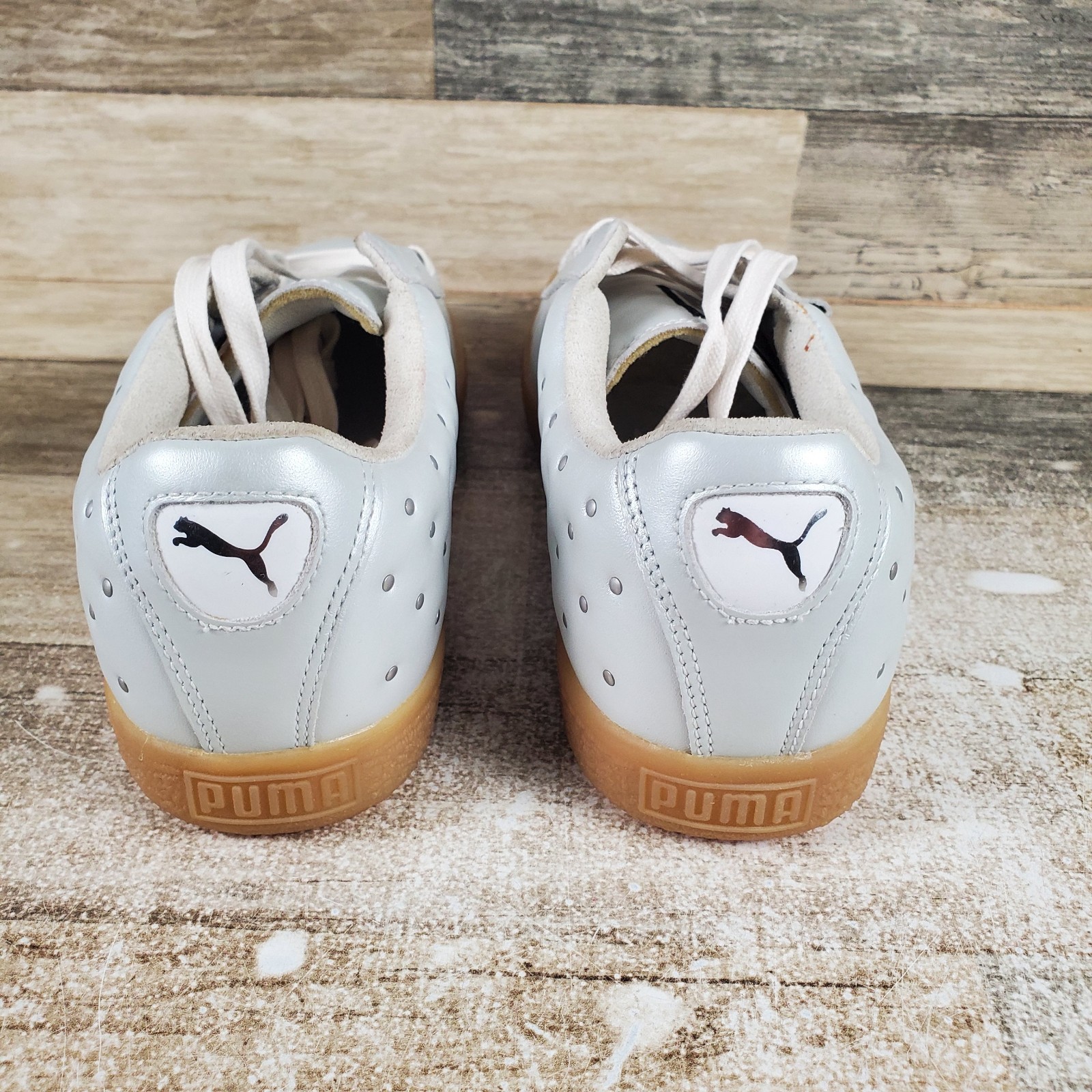 PUMA Davenport Women Shoes Sz 8 Leather Lace-Up Low Top Round Toe Sneakers