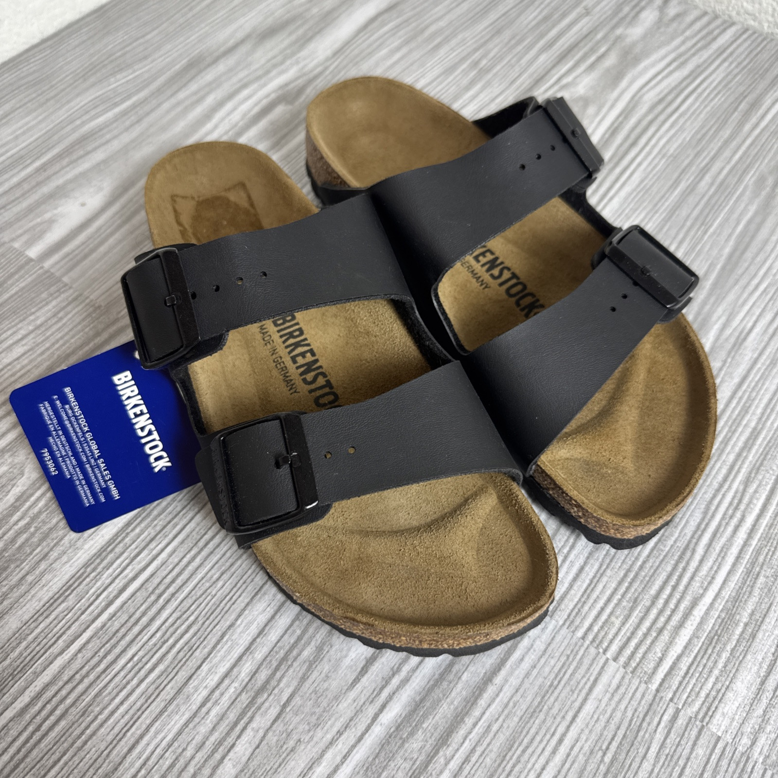 BIRKENSTOCK Unisex Arizona Birko-Flor Vegan in Black Sz 38 W M 7 M 5