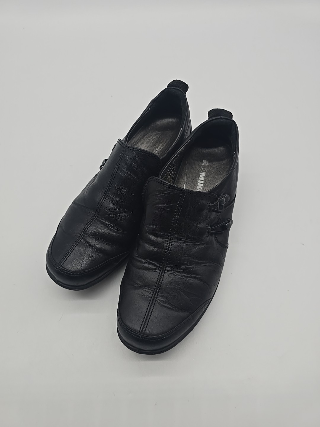 Romika Cassie Shoes US 37 EU 6.5 Loafers Black Leather Comfort Slip On..#3