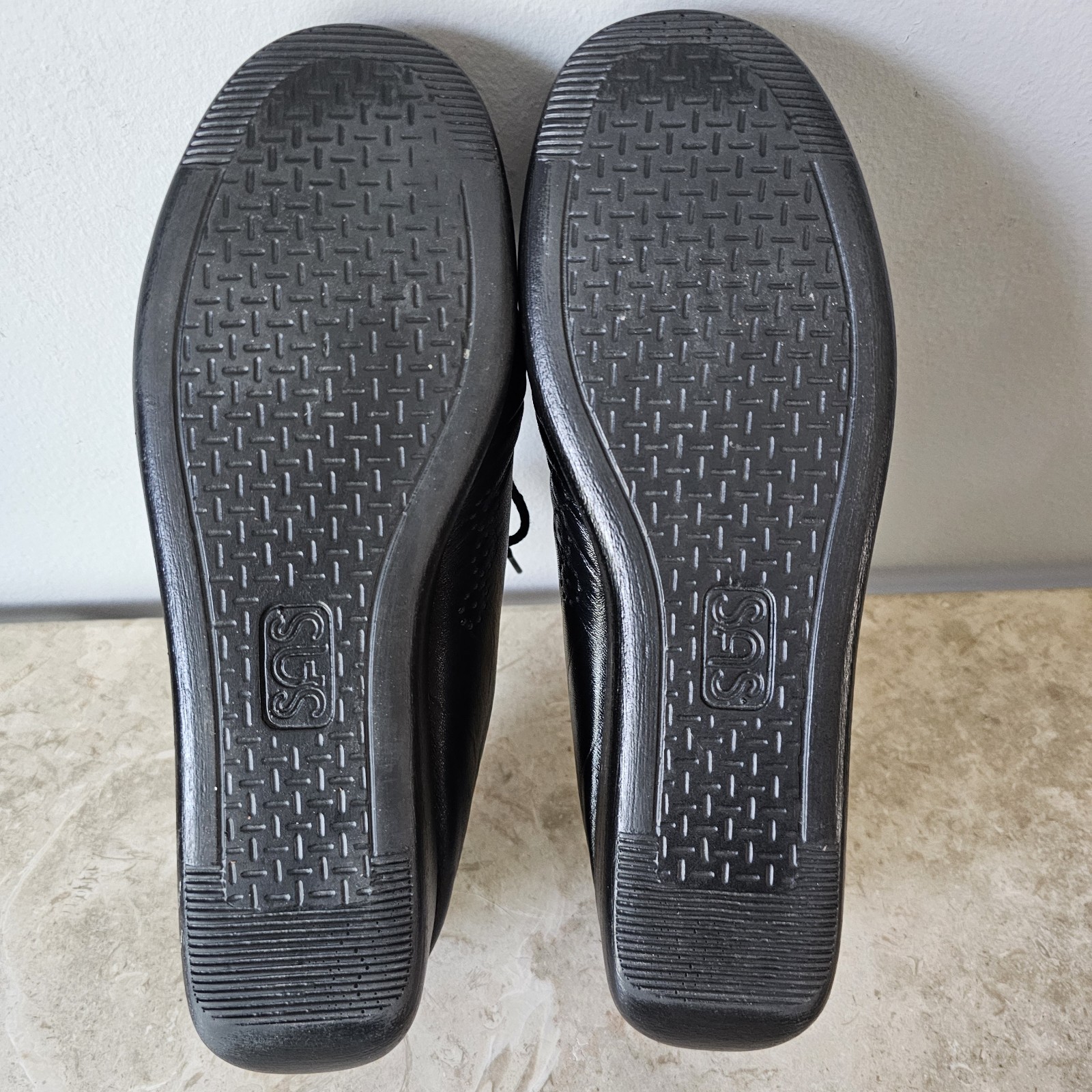 SAS Siesta Moc Toe Shoes Womens Size 11 M Black Leather Comfort Hand Sewn USA