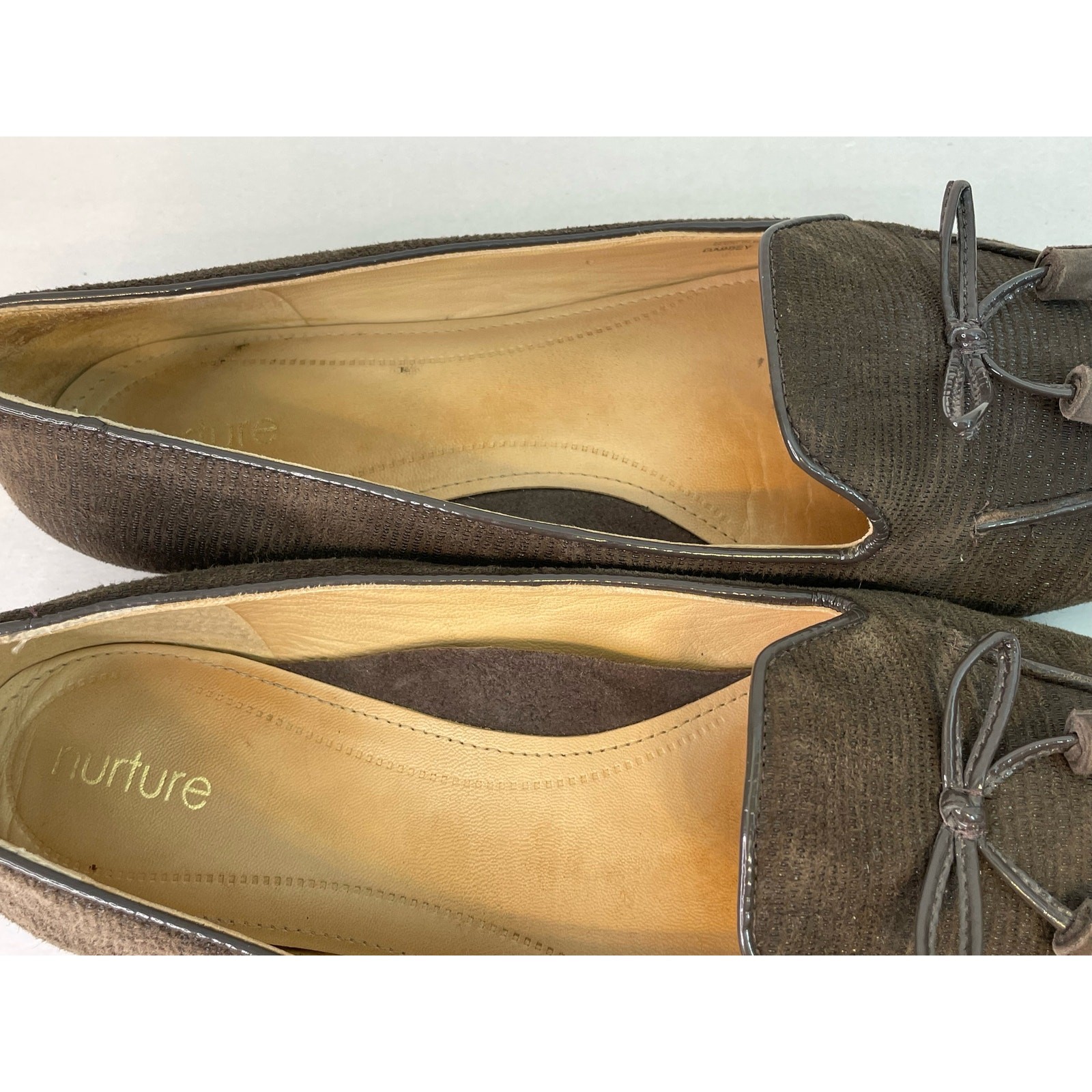 Nurture Loafers Size 10M Brown Leather Bow Tie Slip On Comfort Officecore NWOT
