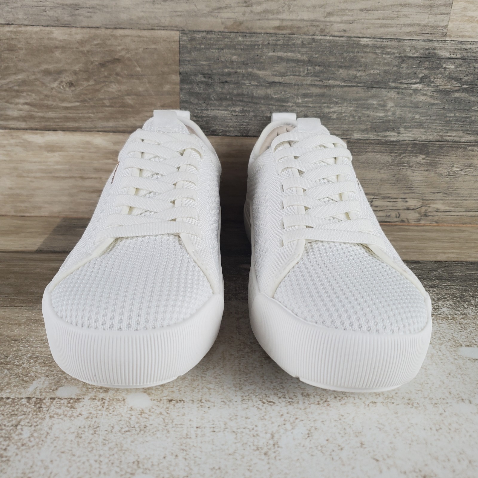 Dr Scholls Time Off Womens Shoes Sz 8.5 M Running White Knit Lace Up Sneakers