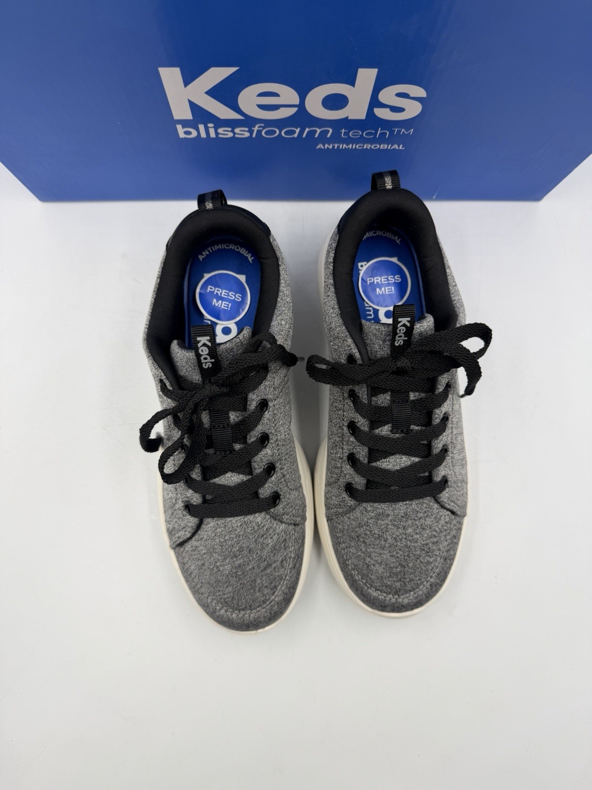 Keds BlissWalk Jersey Lace Up Sneakers Gray Heather Women’s 5.5 Comfort NIB