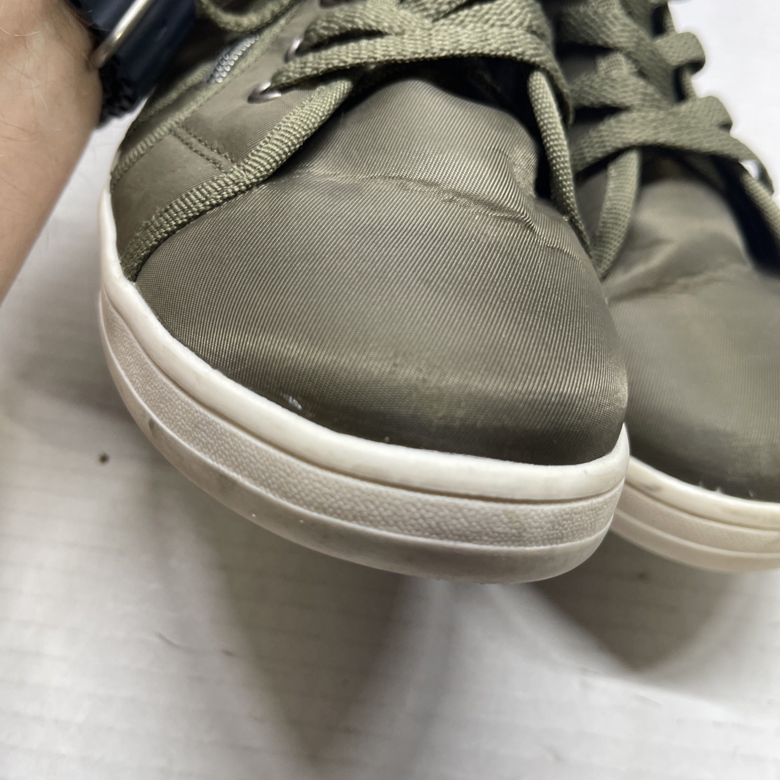BRASH Army Green￼EMOJI BOSY Hi TOP ZIP SNEAKERS HEARTS PEACE Shoes