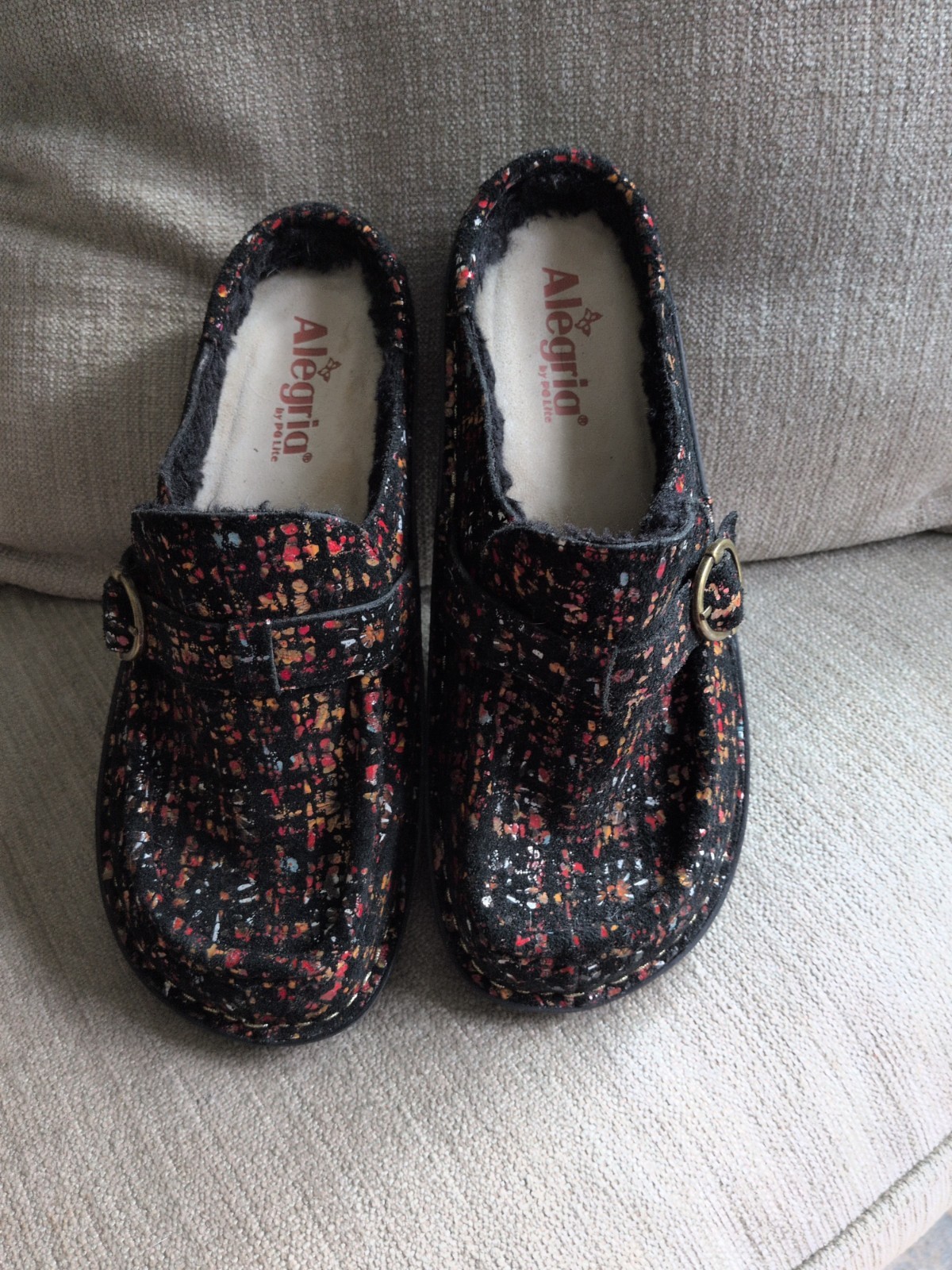 Alegria Brigid Women’s Posh Slip-On Geometric Pattern Mules Size 39EU