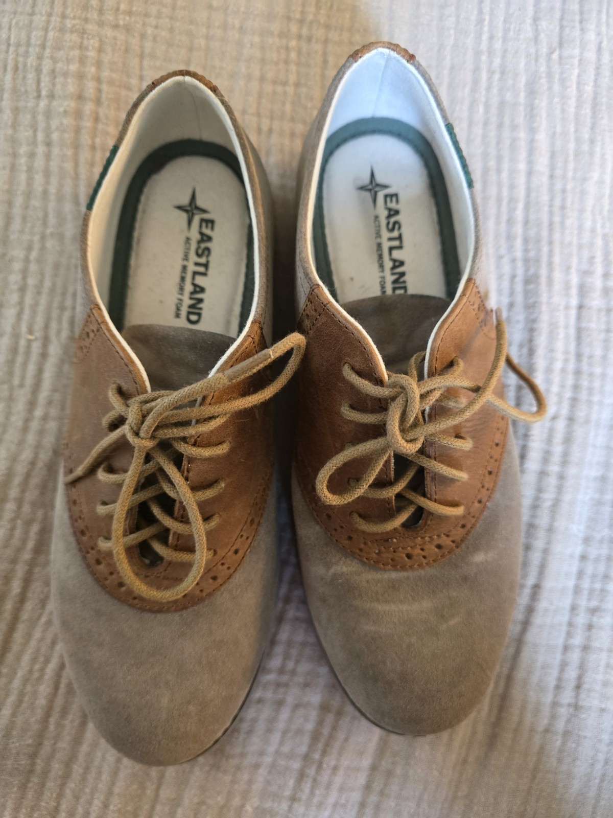 Eastland Sadie Women’s Oxford Shoes Olive Size 7 Gently Worn School Girl Saddle
