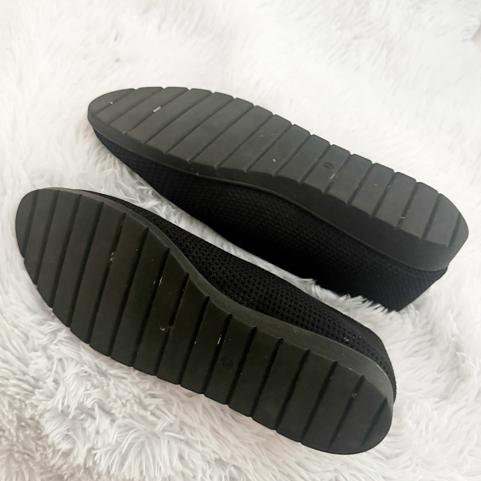 EILEEN FISHER | Heaven Stretch Knit Wedge Ballet Flat Black Slip-On | Size 9