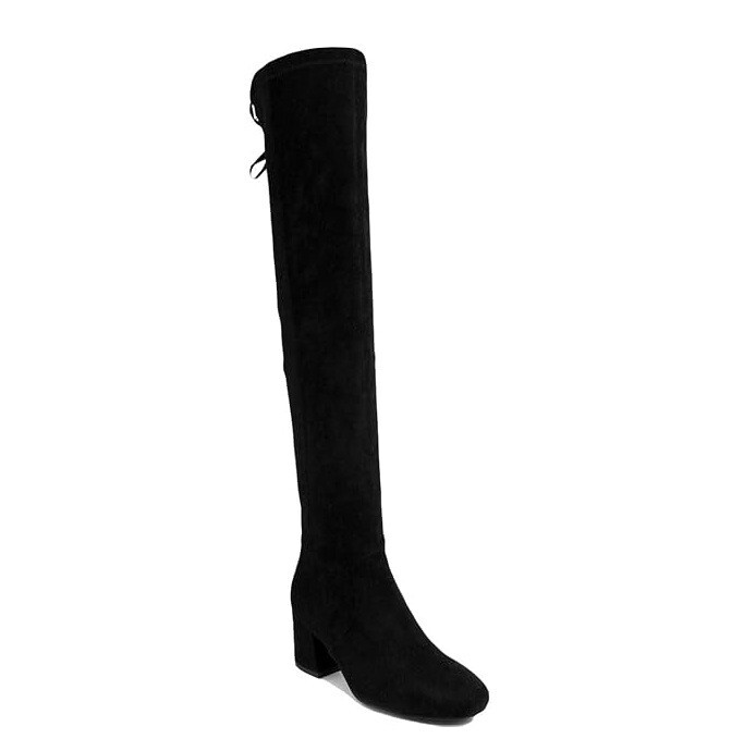 Sugar Womens 9.5 M Black Microsuede Zip Up Over The Knee Boots NIB YS6