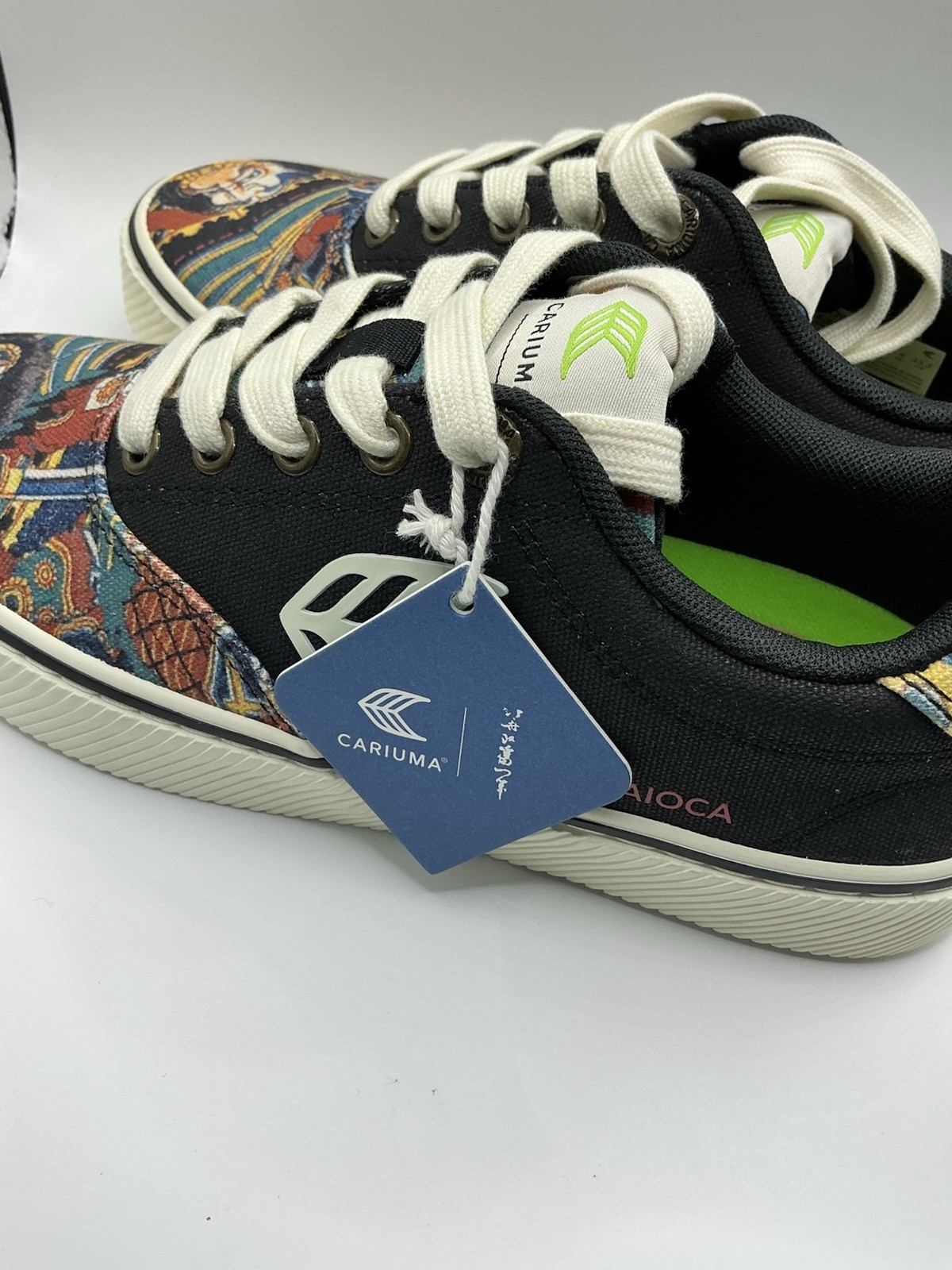 Cariuma Art Edition Hokusai Warrior Print Canvas Sneakers Sz W6.5. M5 Limited Ed