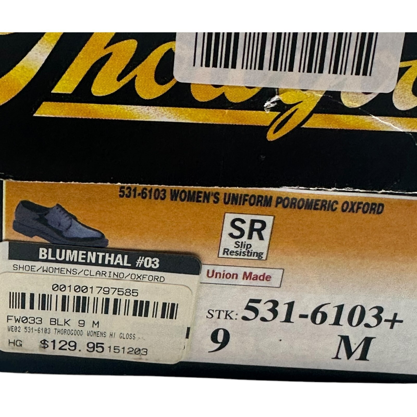Thorogood Women Poromeric Uniform Oxford Dress Shoes Black Gloss Sz 9M 531-6103
