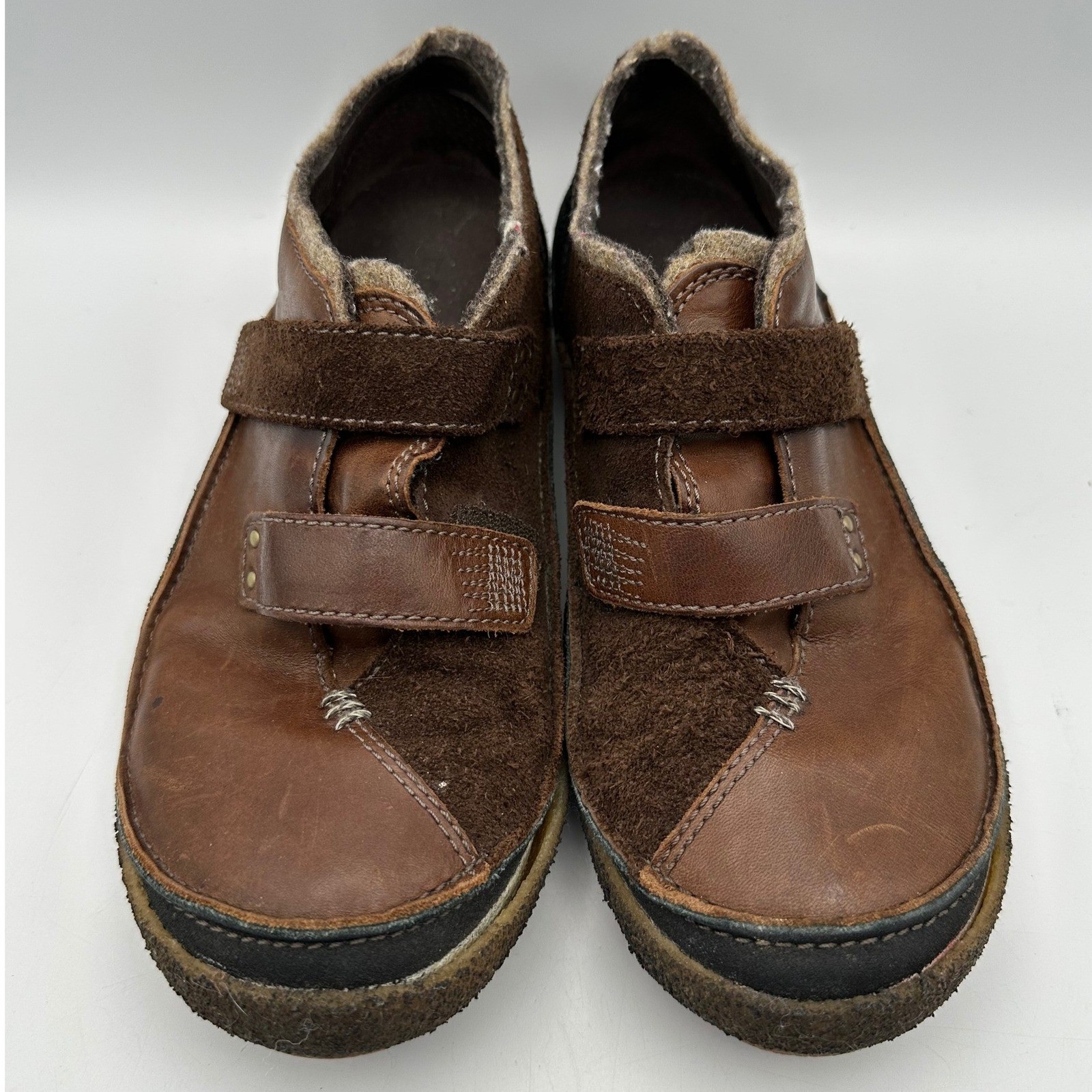 Merrell Vienna Saddle Women US 9.5 Brown Leather Suede Hook Loop Comfort Shoes
