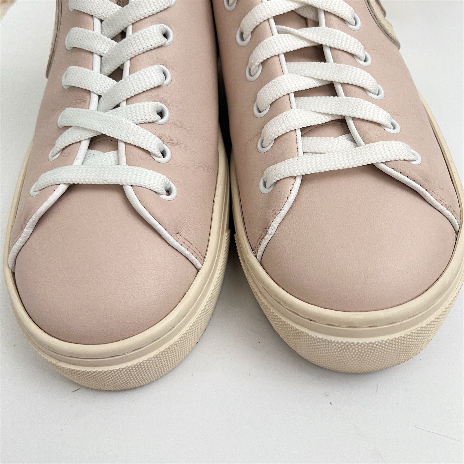 FURLA JOY sneakers 100% Leather Shoes Talco Pink Cream Size 10.5 US – EU 41