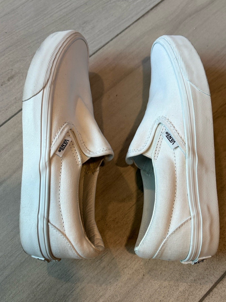 Vans Off The Wall Classic Slip On Sneakers White Low Top Unisex M/5 W/6.5
