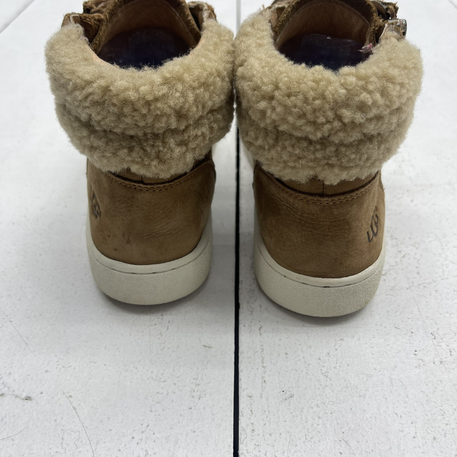 Ugg Olive 1019716 Chestnut Brown Leather High Top Lace Up Sneaker Women’s 7.5