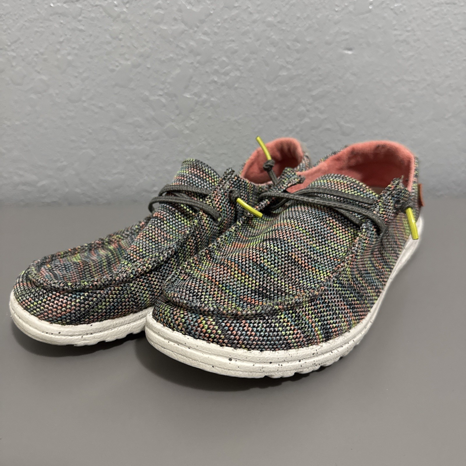 Hey Dude Shoes Womens Size 9 Wendy Sox Casual Moc Toe Sneakers Peacock Pink