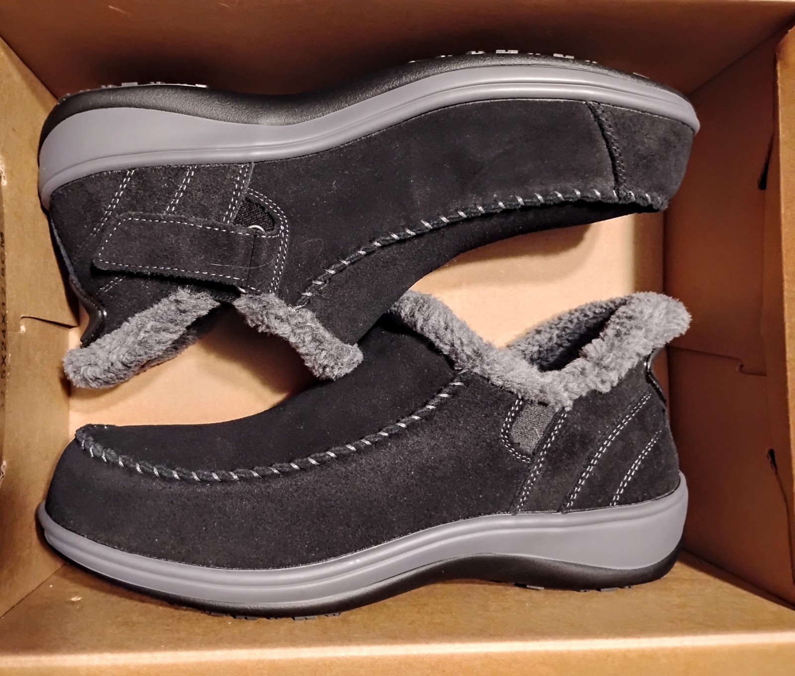 New Orthofeet Lorin Women’s Black Hands-Free Slip-On Shoes Size 9.5 Wide D