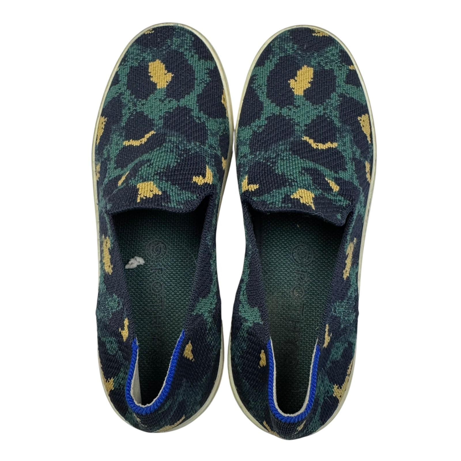 Rothy’s Animal Print Slip-On Sneakers Blue Spotted Women’s Size 7.5 US 38 EU