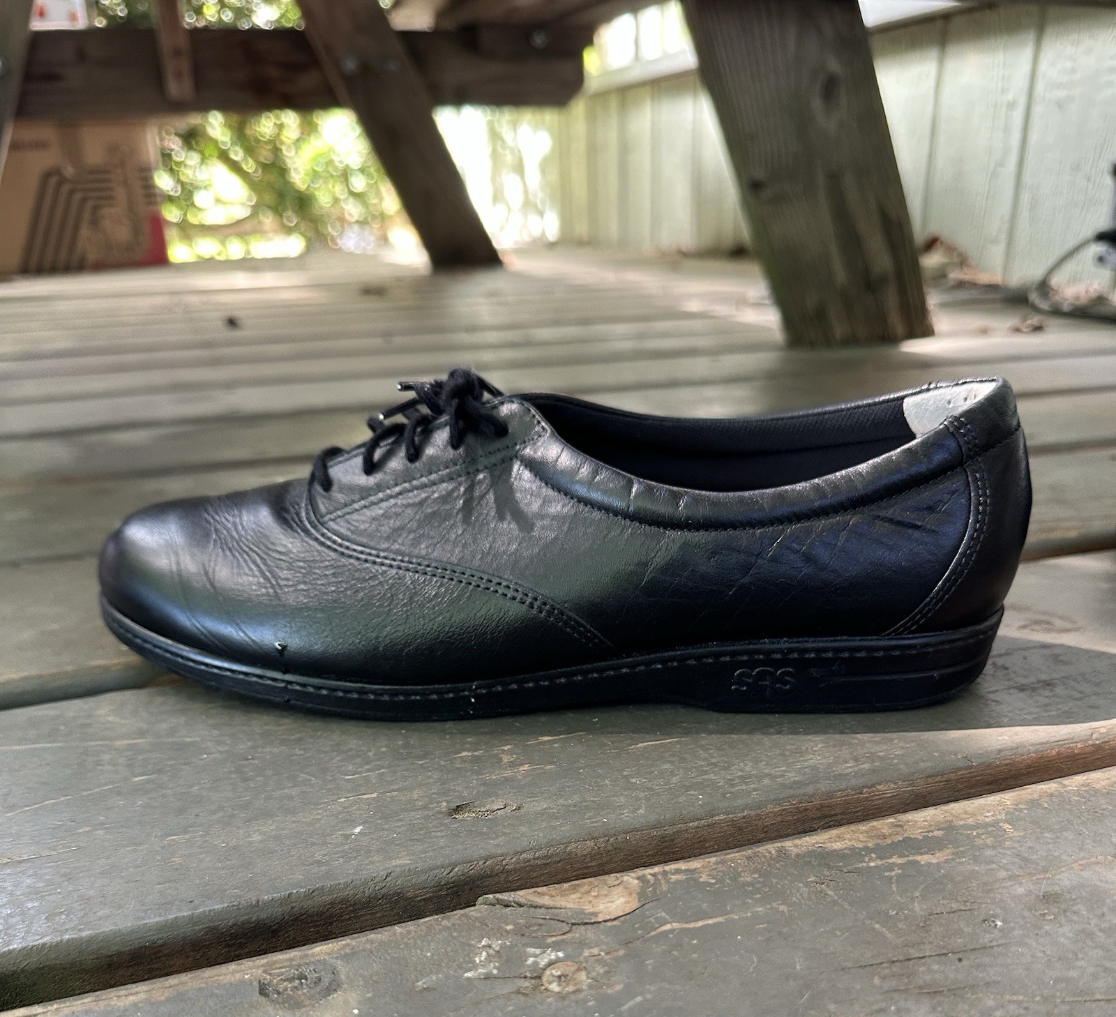 SAS Tripad Comfort Women’s Black Leather Lace-Up Oxford Shoes Size 10 N