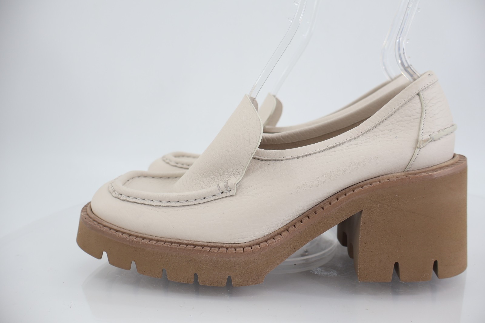 Pedro Garcia Zavanna Women 41 Cream Leather Loafer Platform Lug Sole Heels