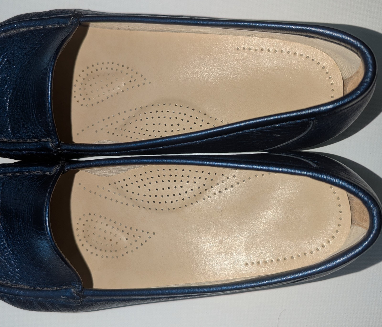 SAS Simplify Tripad Comfort Loafers Womens 9M Navy Blue Leather Slip On Shoes