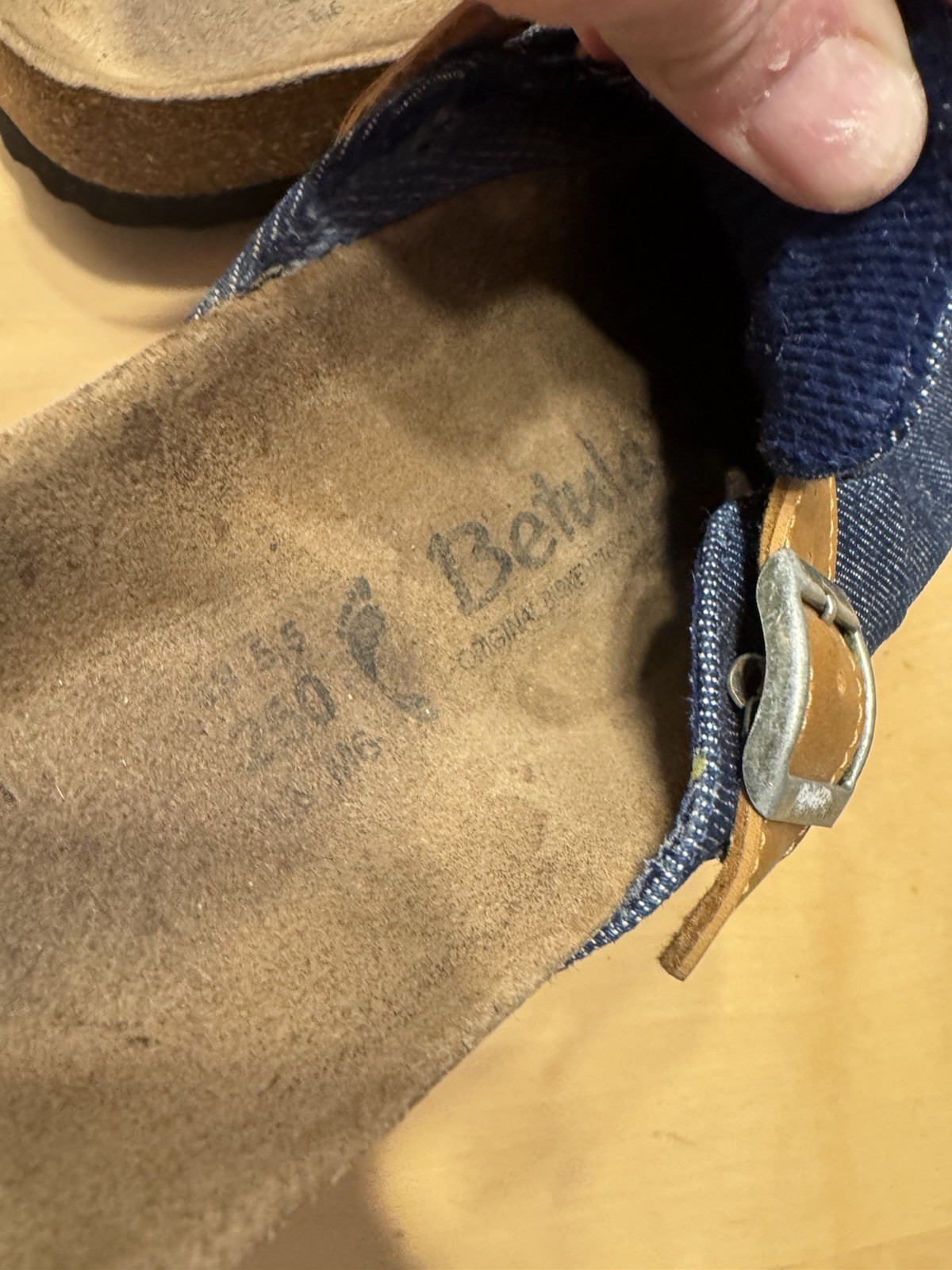 Birkenstock Betula Wm’s Blue Canvas Comfort Clogs Cork Footbed BuckleEU 39 US 8