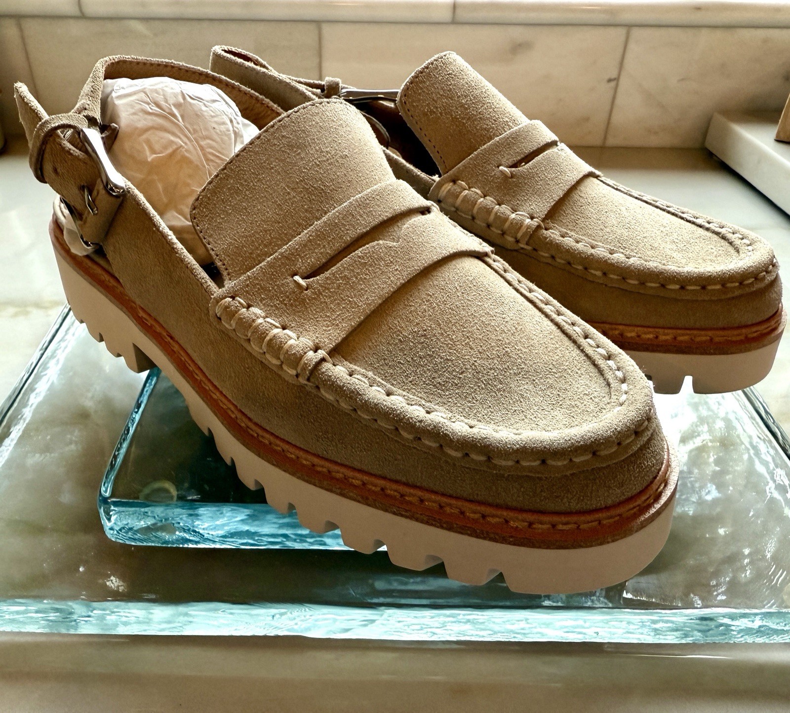 Donald Pliner Women’s Suede Loafers-Sling back-Brand New-size 7.5-no tags or box